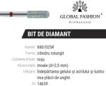 Global Fashion Bit de diamant pentru cuticule, cilindru rotunjit, brau roșu 880/025R