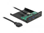 Delock 64058 1xUSB-C 3.2/2xUSB-A + SD/MicroSD 3, 5" beépíthető kártyaolvasó (64058) - haztartasibolt