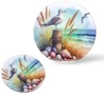  Nyomtatott fa koszorú közép - Tengerpart 14, 8cm - kosarbolt