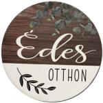  Nyomtatott fa tábla koszorú közép - Édes otthon eukaliptusz 14, 8