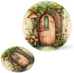  Nyomtatott fa tábla koszorú közép - Zöldablakos manóajtó 11, 8