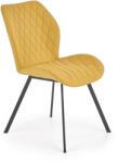 Halmar Scaun Claire, tapiterie galbena, stil modern, pentru zona de dining, 51x64x90x48 cm, cadru otel
