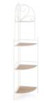 Bizzotto Raft 4 polite otel alb mdf natur Guenda 48x35x165.5 cm (0741585) Raft