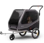 KLARFIT Goldie Buggy, kerékpár utánfutó, 324 l, max. 40 kg, összecsukható, időjárásálló (BCT1-Jogger Black) (BCT1-Jogger Black)