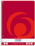 Herlitz Caiet A4 cu spira Herlitz, 80 file, 80 g/mp, Matematica, Motiv college, Rosu (0306456)