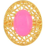  Neon Pink Opál Gyűrű - Aranyozott Ezüst