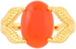  Karneol Gyűrű - Aranyozott Ezüst - 4.5 Karát