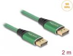 Delock Cablu Displayport 16K60Hz/8K120Hz/4K240Hz T-T 2m brodat Verde, Delock 80630 (80630)