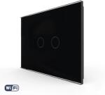LIVOLO Intrerupator Dublu Wi-Fi cu Touch LIVOLO din Sticla - Standard Italian - culoare negru