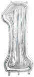 PartyDeco S. r. o 1-es ezüst számkeret, latex léggömbhöz, 123 cm