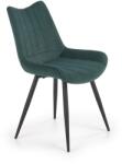 Halmar Scaun tapitat, cadru metalic, matlasat cu catifea verde, stil clasic, 87 cm inaltime
