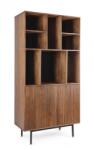 Bizzotto Biblioteca 2 usi otel negru lemn maro Tadita 85x40x170 cm (0746978) Vitrina