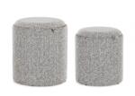 Bizzotto Set 2 tabureti textil gri Sasha 34.5x38 cm, 39x44 cm (0721691)