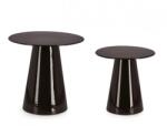 Bizzotto Set 2 masute otel negru Salema 40x39 cm, 50x50 cm (0747284)