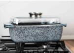 Goldmann Roaster capac din sticla, 32x21x11cm, Interior din marmura, Temperatura de utilizare -20 pana la +220 C, 3 Straturi (GM 6232)