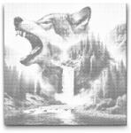  PontPöttyöző - Farkas vízesés Méret: 50x50cm, Keretezés: Műanyagtáblával, Szín: Zöld