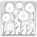  PontPöttyöző - Virágdísz Méret: 50x50cm, Keretezés: Kerek keret, Szín: Zöld