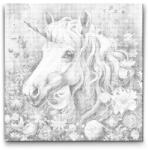  PontPöttyöző - Rózsaszín egyszarvú Méret: 50x50cm, Keretezés: Keret nélkül (csak a vászon), Szín: Piros