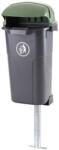 Europlast Oszlopra szerelhető 50 l műanyag hulladéktároló-fekete test , zöld tető (MEVA8059-3-2)