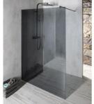 SAPHO VARIO BLACK Fix Fix zuhanyfal, fali profillal, merőleges merevítővel, transzparent üveg, 700mm (GX1312GX1014)