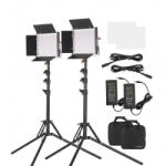 Andoer Kit 2 Panouri Bi-Color 660 LED, trepiezi 200 cm, 2 gentute transport - Andoer