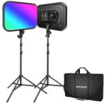 Neewer Kit 2 panouri Neewer, RGB LED, 2500-8500K, 60W, trepiezi 200 cm, geanta pentru transport inclusa