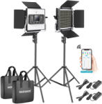Neewer Kit 2 Panouri Neewer Bi color 530 LED, trepiezi 200 cm, cabluri alimentare, gentute transport