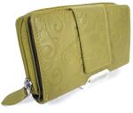 SLM nyomott mintás, zöld, közepes női bőr pénztárca NY14