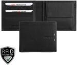 Giorgio Carelli közepes szabadon nyíló, felhajló válaszfalas fekete bőr pénztárca RFID védelemmel 347880 - taskaweb