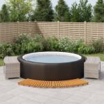 vidaXL Mobilier de împrejmuire spa, gri, poliratan și lemn de acacia (3157117)