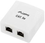 Lanberg - FTP fali aljzat 2-port RJ45 shielded cat. 5E - OS5-0002-W (OS5-0002-W)