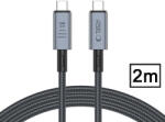 Tech-Protect Ultraboost 240W PD USB/8K/40 Gbps/Type-C - Type-C adat- és töltőkábel 2m - szürke - nextelshop