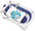 Juju Cadita bebelusi Juju AquaSplash, 0+ luni, pliabila, cu pernuta detasabila, termometru electronic incorporat, dop scurgere, picioruse antiderapante, design ergonomic, Albastru (JU2505-Blue)