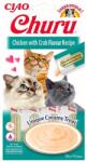 Inaba Foods Churu Cat Recompensa pentru pisici, piure cu pui si crab 56 g