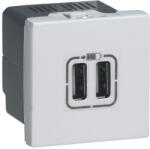Legrand L Program Mosaic kettős USB töltő aljzat, 2400 mA, 2 modulos, fehér (278594) (278594L)