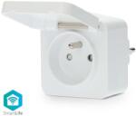 Nedis WIFIPO130EWT - Okos konnektor 3680W/230V/ Type E/16A Wi-Fi Tuya IP44 WIFIPO130EWT (NE0706)