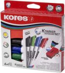 Kores Set 4 markere whiteboard + Burete magentic Kores KO20863 (KO20863)