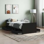 vidaXL fekete ágykeret fej- és lábtámlával 75 x 190 cm (3203818) - pepita