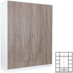 Leziter Miami Gardróbszekrény - Yorki Tölgy/Fehér - 160x205 cm (LMGSZ160YTF) - pepita - 146 890 Ft