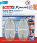 tesa Powerstrips Akasztó, Króm, Ovális, Beltéri, 2 Db/csomag