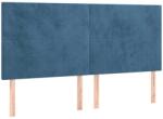 vidaXL Bársony Ágyfejtámla - Sötétkék - 4 db - 100x5x78/88cm (3116122)