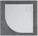 SanSwiss Cadita de dus semirotunda alb SanSwiss Livada W20R 80x80 cm slim (W20R5508004)