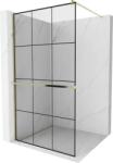 Mexen Kioto+ Walk-in Zuhanyfal - 110x200 cm - 8 mm Üveg - Fekete/Arany (5907709177468)