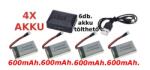 SYMA X5C/S/W-30 5: 1 töltő+ 4db minőségi tuning akku 600mAh