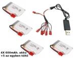 SYMA X5HC/HW-30 5: 1 töltő+ 4db minőségi tuning akku 600mAh - alamodell - 11 000 Ft