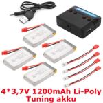 SYMA X5HC/HW-30 5: 1 töltő+ 4db minőségi tuning akku 1200mAh. +5db. konvertáló kábel - alamodell - 12 550 Ft