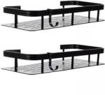 Ruhhy Fürdőszobai polc alumíniumból, 2 darab, fekete, 30 x 13 x 4, 7 cm