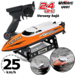 UDIRC UDI 001 verseny hajó 2.4GHz+LIPO! 25km! Proporcionális vezérléssel. (360mm hosszú) UDI 001 verseny hajó narancs-fehér színű