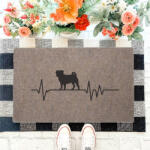  EKG" Mopsz kutyás lábtörlő barna háttérrel (60 x 40 x 0, 2 cm)