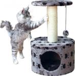 TRIXIE Toledo tappancs mintás kaparófa és fekhely szőrlabdával kiscicáknak (Szürke | 61 cm | Talapzat: ø 39 cm | Oszlop: ø 9 cm)